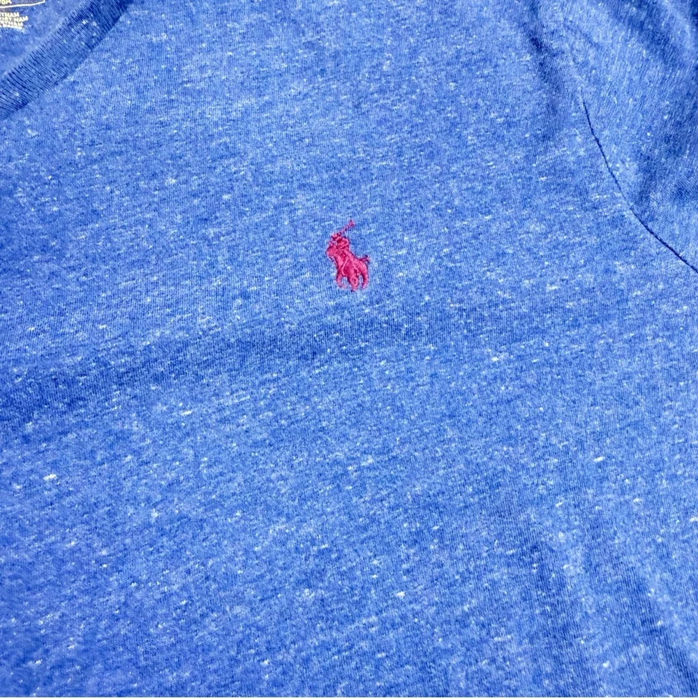 Polo Ralph Lauren Blue‎ Long Sleeve V Neck Shirt Men’s Size M